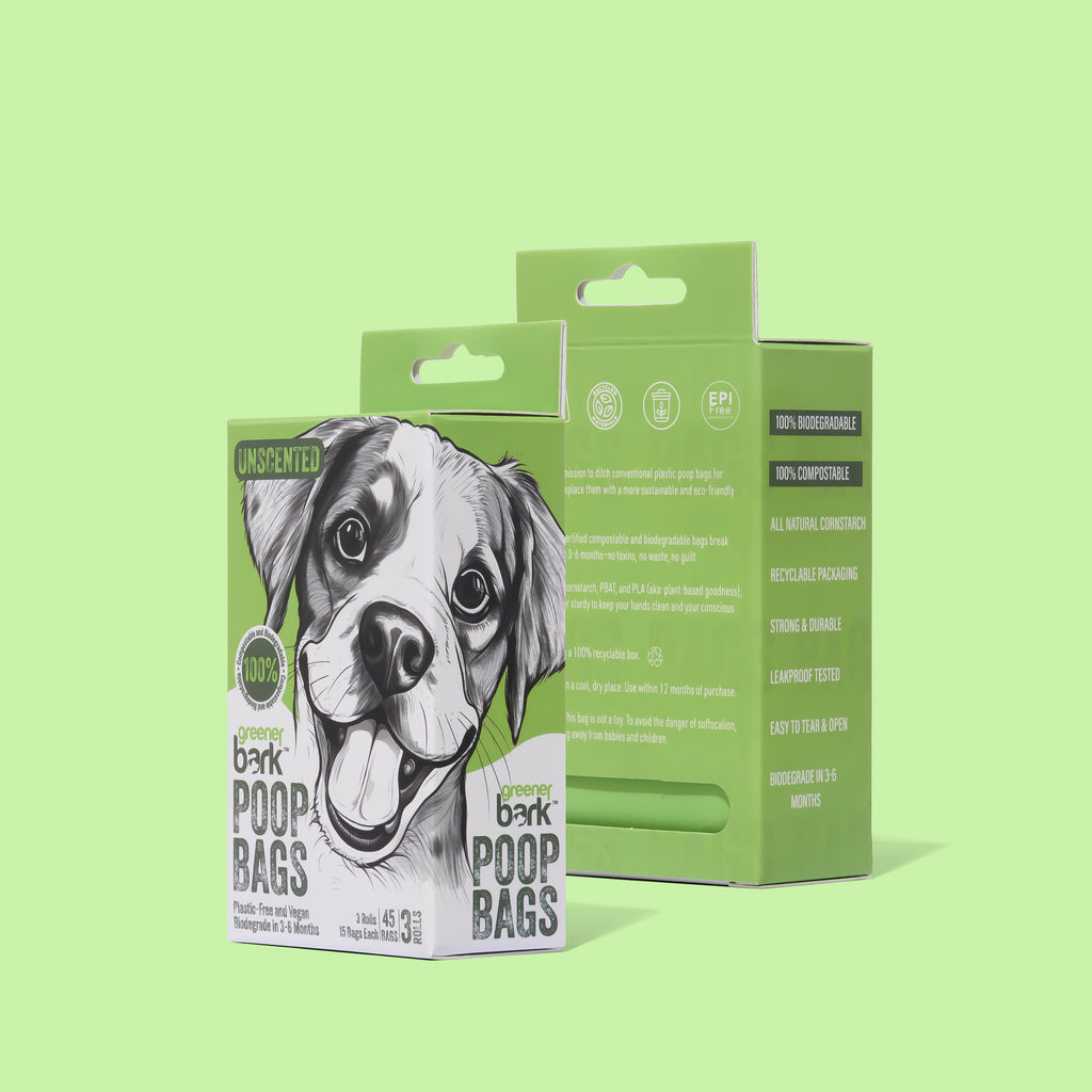 100% Compostable Dog Poop Bags - Lime (3 Rolls)